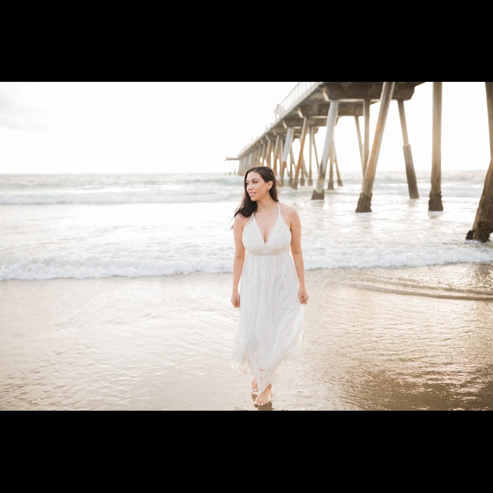 Ivory/white lace maxi dress